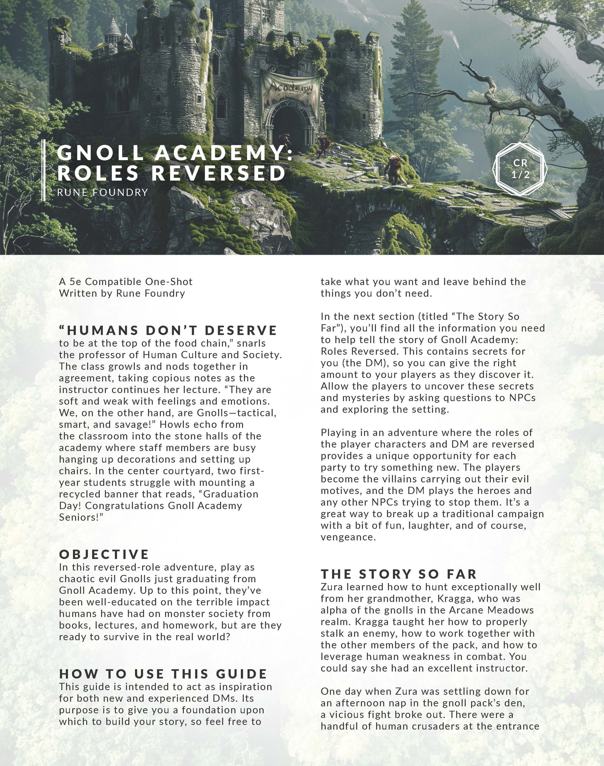 Gnoll Academy DnD One Shot Preview