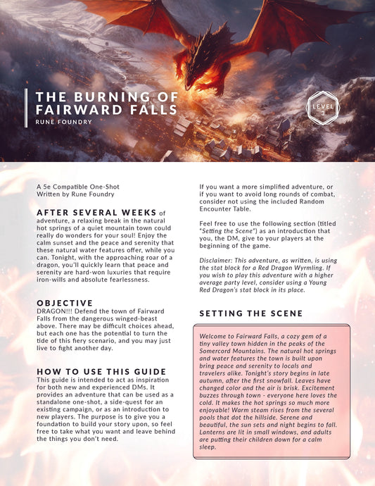 5e DnD One Shot Dragon Attack
