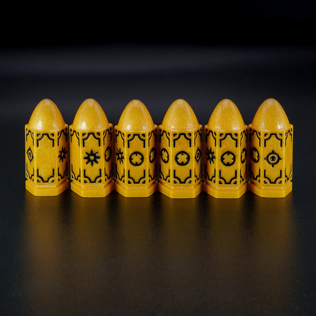 Wild Imaginary West RPG dice six gold