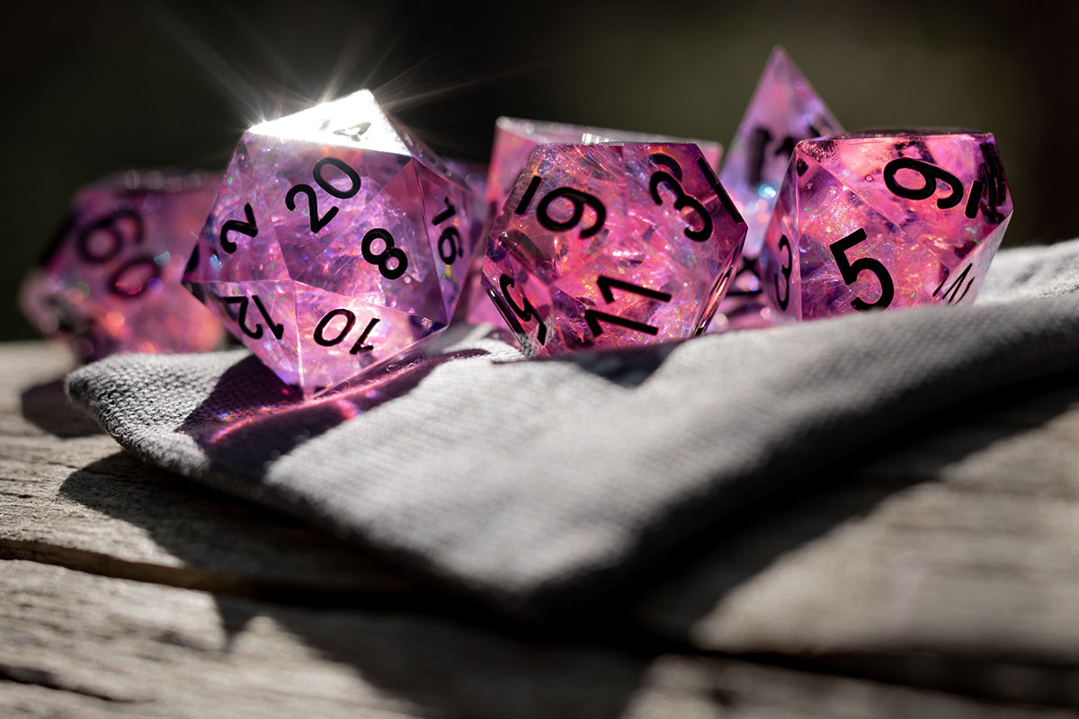Glistening DnD Dice Set with Sharp Edges