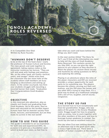Gnoll Academy DnD One Shot Preview