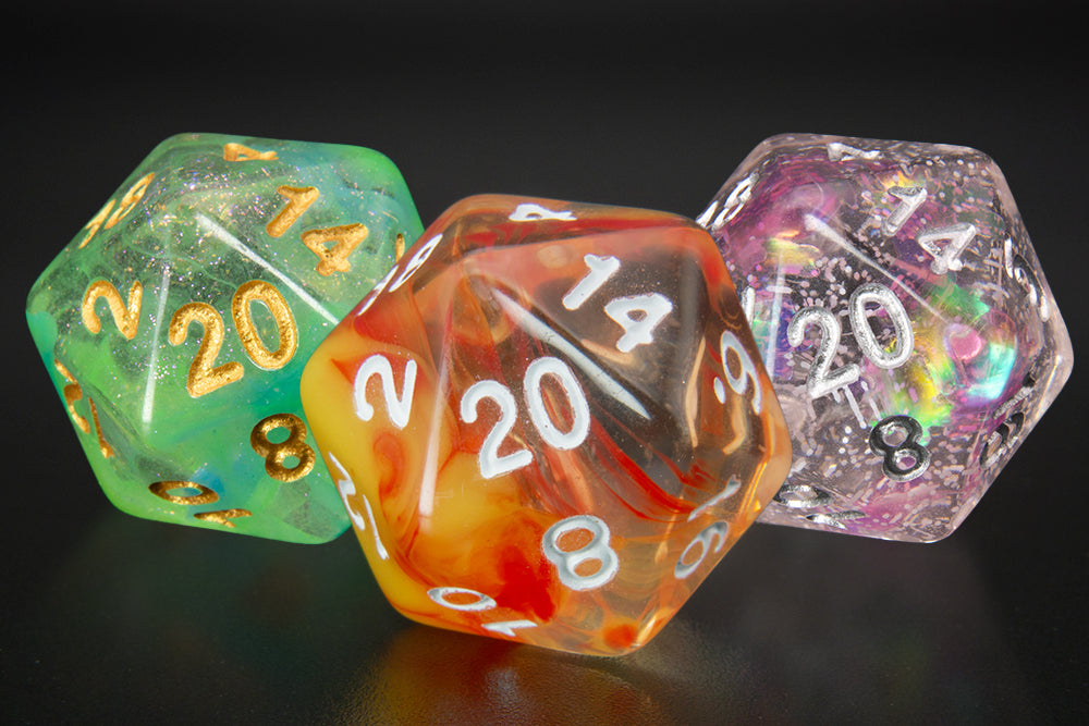Classic DnD Dice Sets with Acrylic or Resin d20