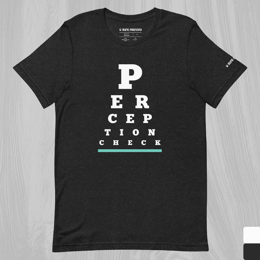 Run Perception Check Meme Perception Check T-Shirt โ Rune Foundry