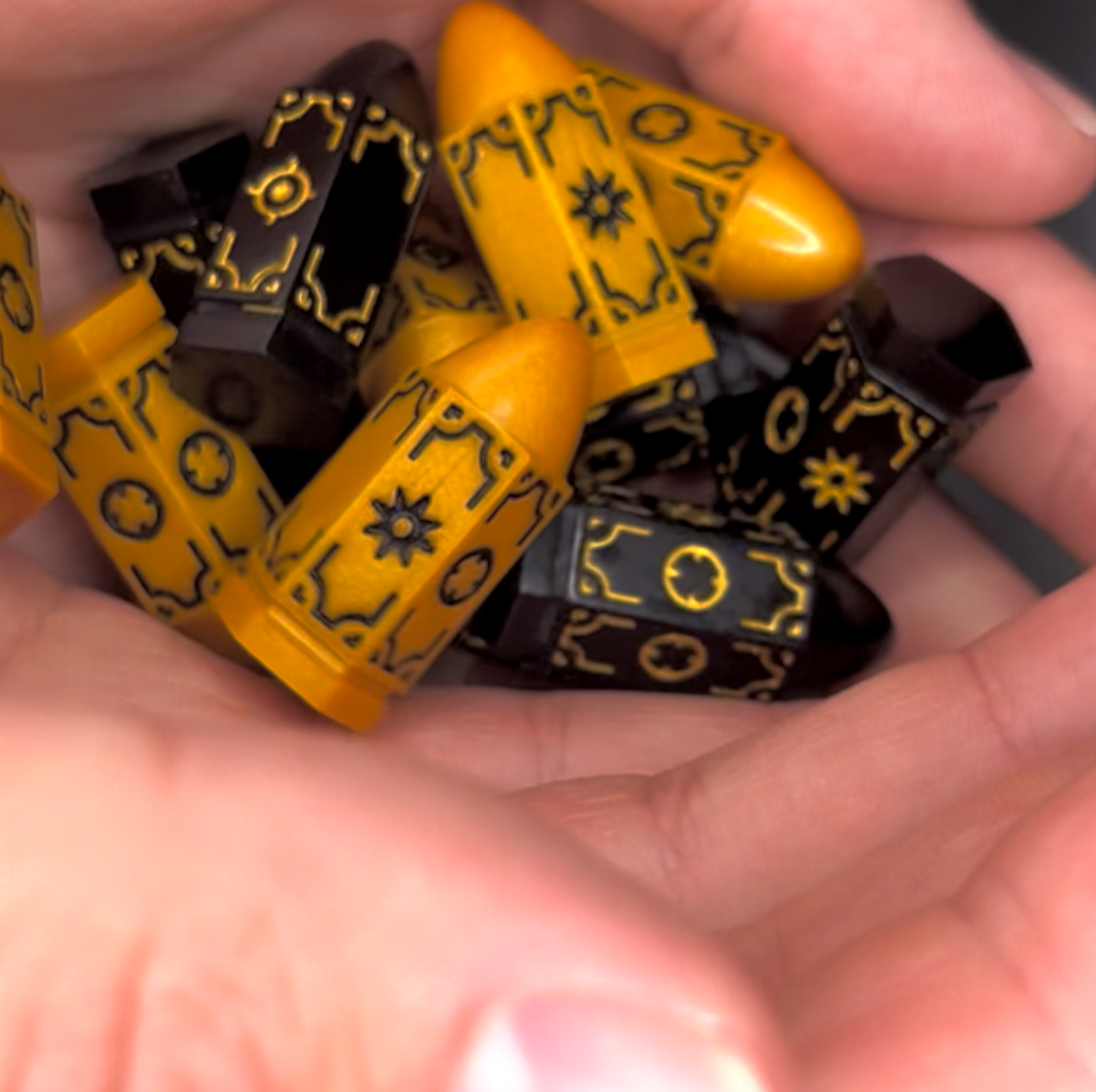 Wild Imaginary West RPG official bullet dice in hand