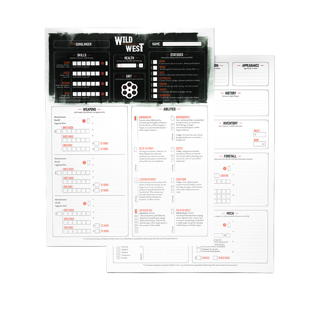 WIW Character Sheets