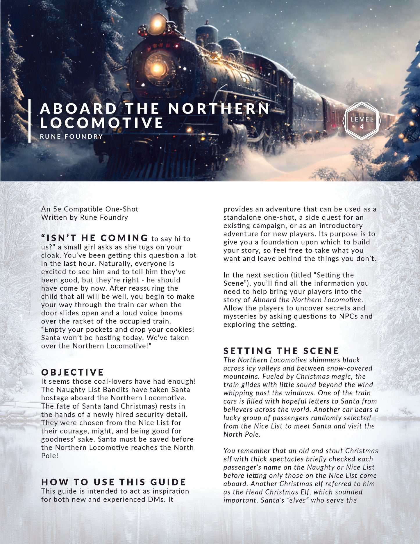 Free DnD One Shot PDF from Rune Foundry | Aboard the Northern Locomotive