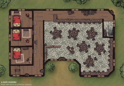 DnD map, tavern and inn main floor | Rune Foundry