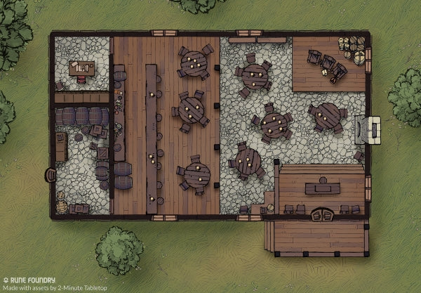 DnD map, tavern bar and tables | Rune Foundry