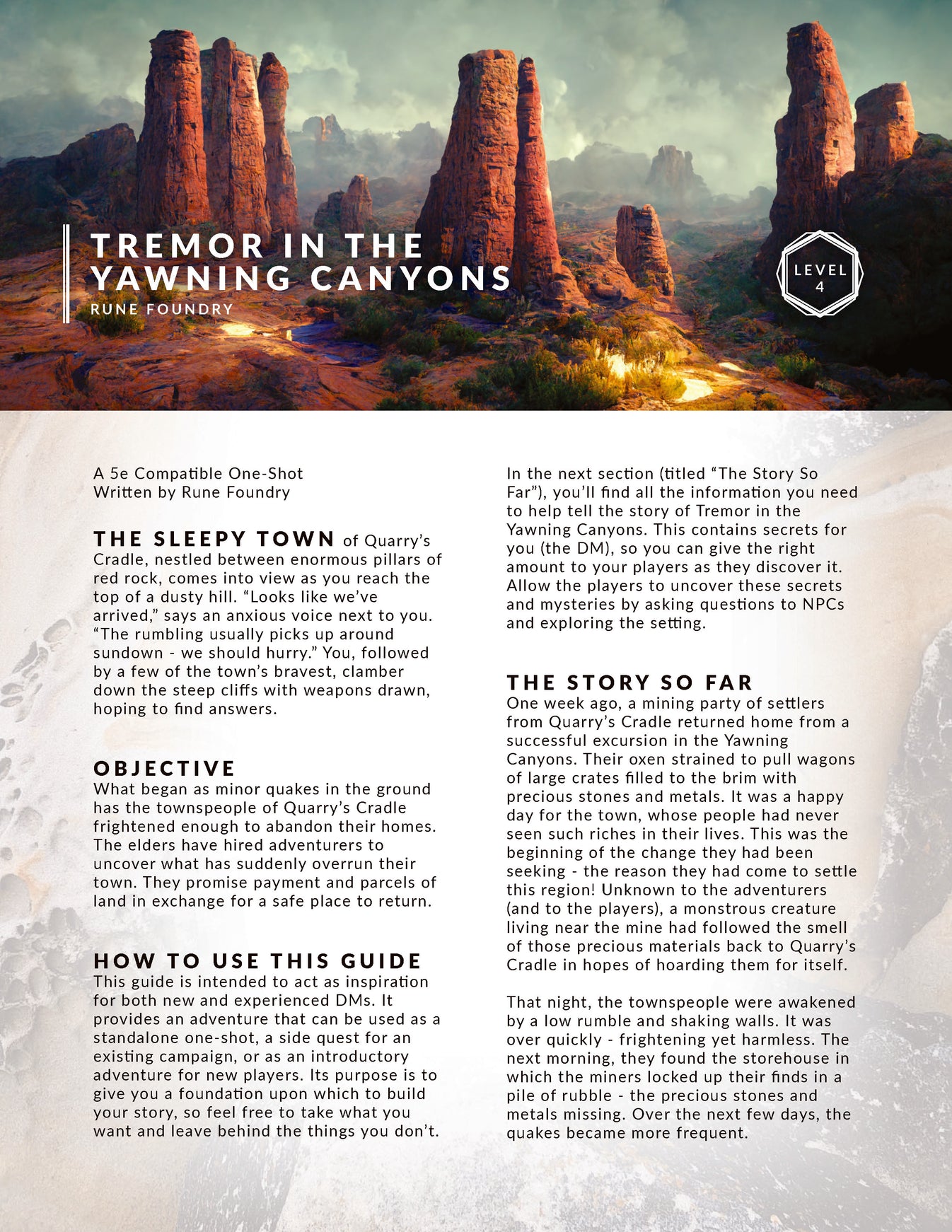 Free DnD 5e One-Shot Adventure for Download - Tremor in the Yawnin ...